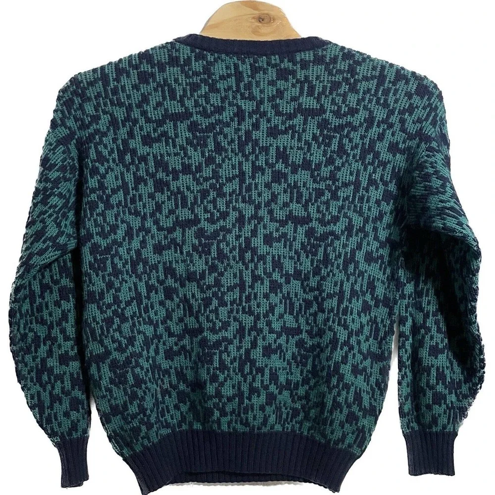 Vintage Grandpa Sweater‎ Adult L Sweater Cosby Style Preppy Casual Black
